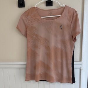 On Running Women's Peach and Black Short Sleeve Tee